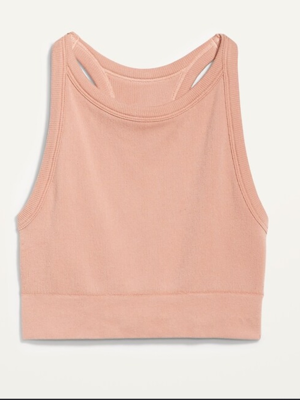 Old Navy Light Pink Ribbed Racerback Crop Tank